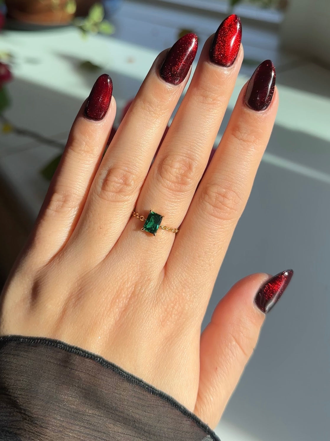 Emerald Green Self-Love Chain Rings