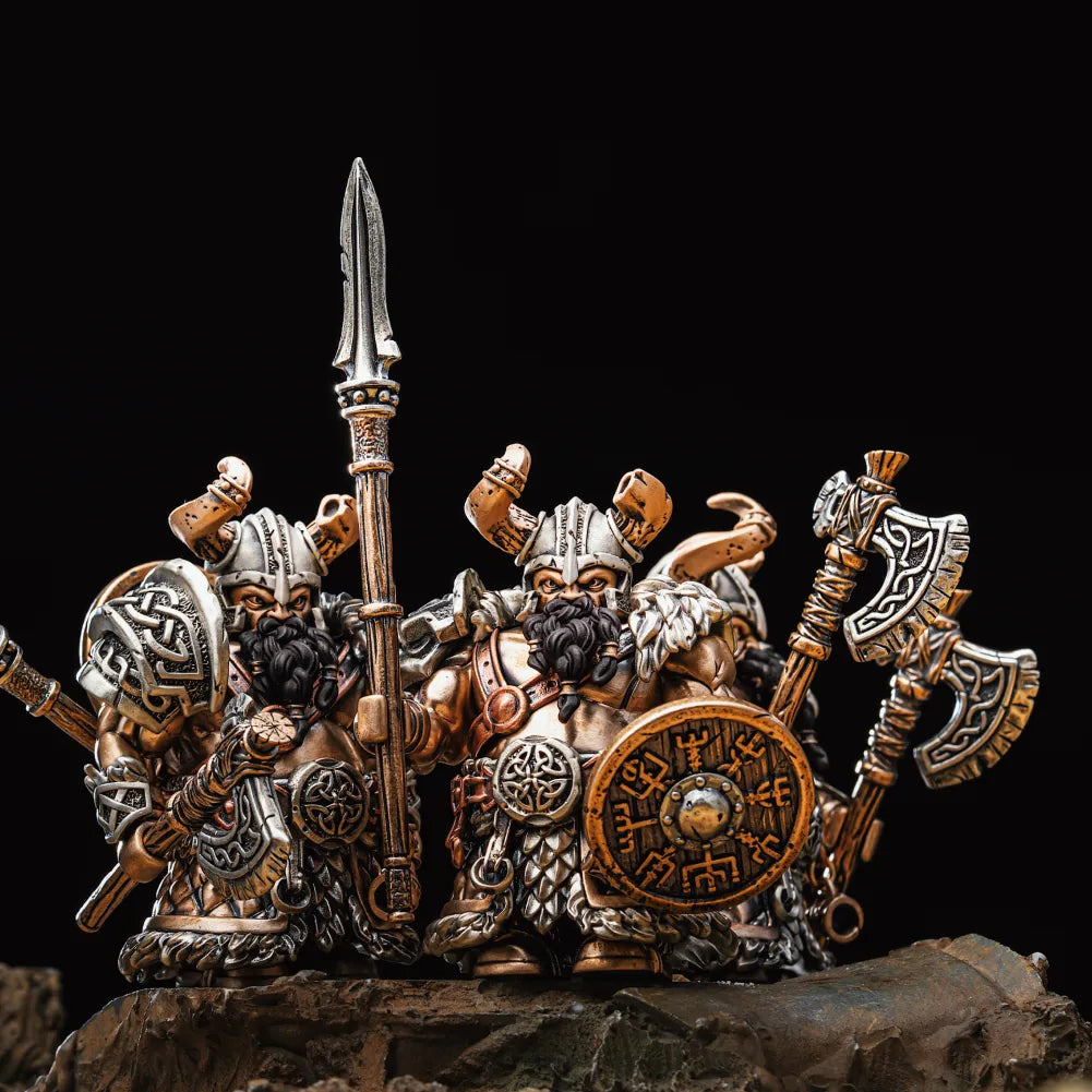 Viking Raider Collectible Figure Detachable Bronze Copper Knight Statue