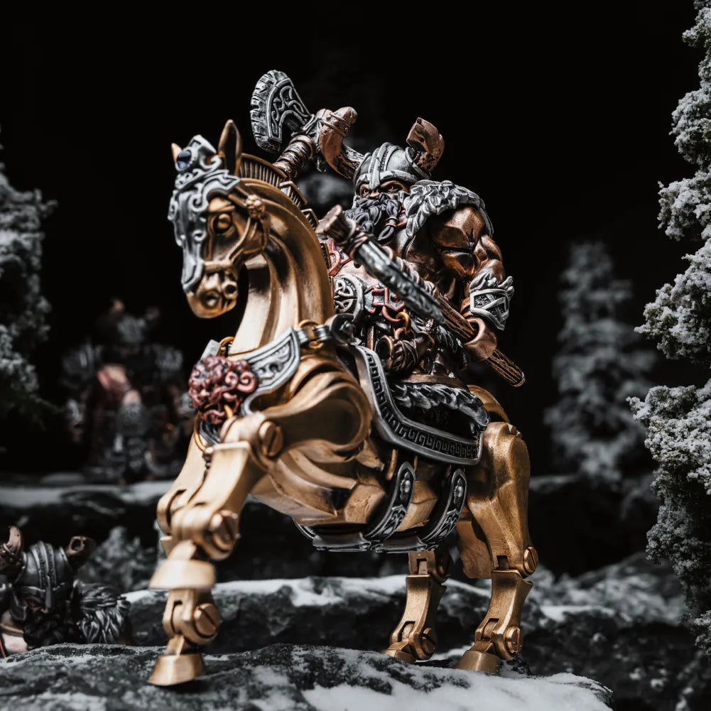 Viking Raider Collectible Figure Detachable Bronze Copper Knight Statue