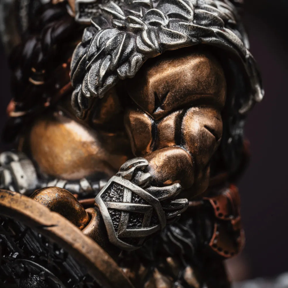Viking Raider Collectible Figure Detachable Bronze Copper Knight Statue