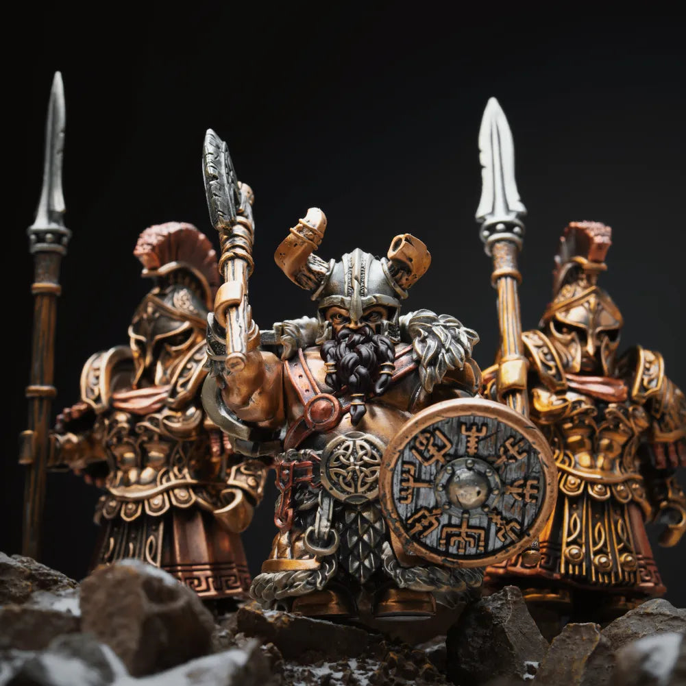 Viking Raider Collectible Figure Detachable Bronze Copper Knight Statue