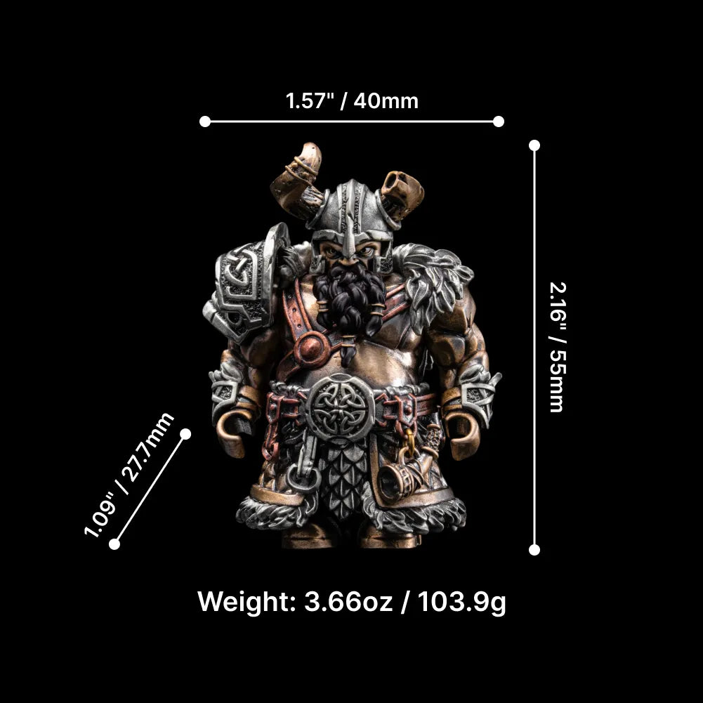 Viking Raider Collectible Figure Detachable Bronze Copper Knight Statue