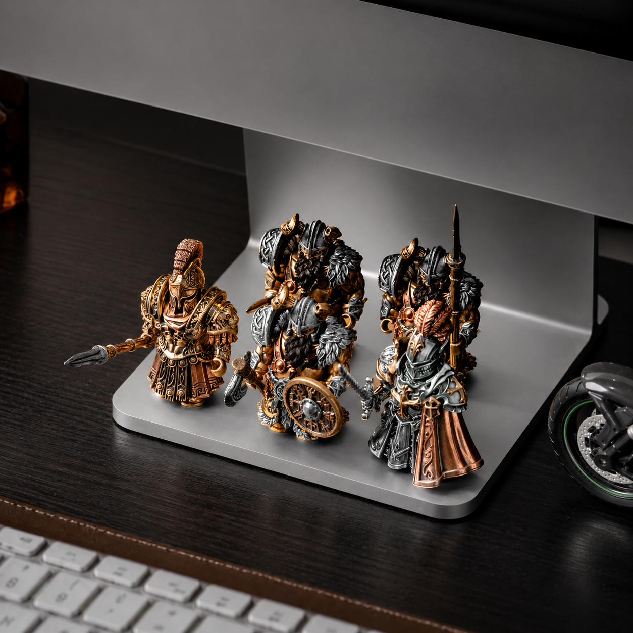 Viking Raider Collectible Figure Detachable Bronze Copper Knight Statue
