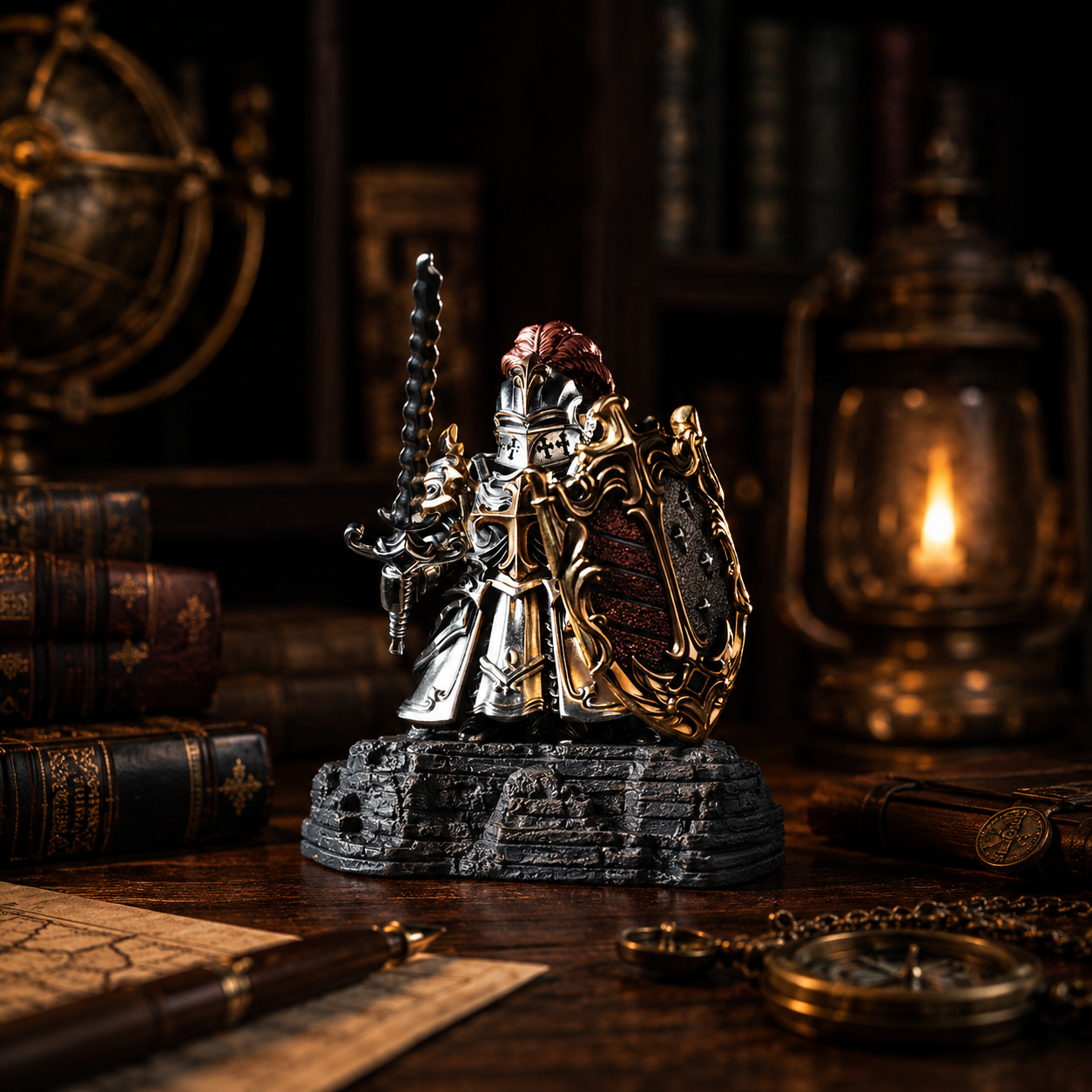 OMYEESE™ Crimson Templar Magnetic Metal Desk Sculpture