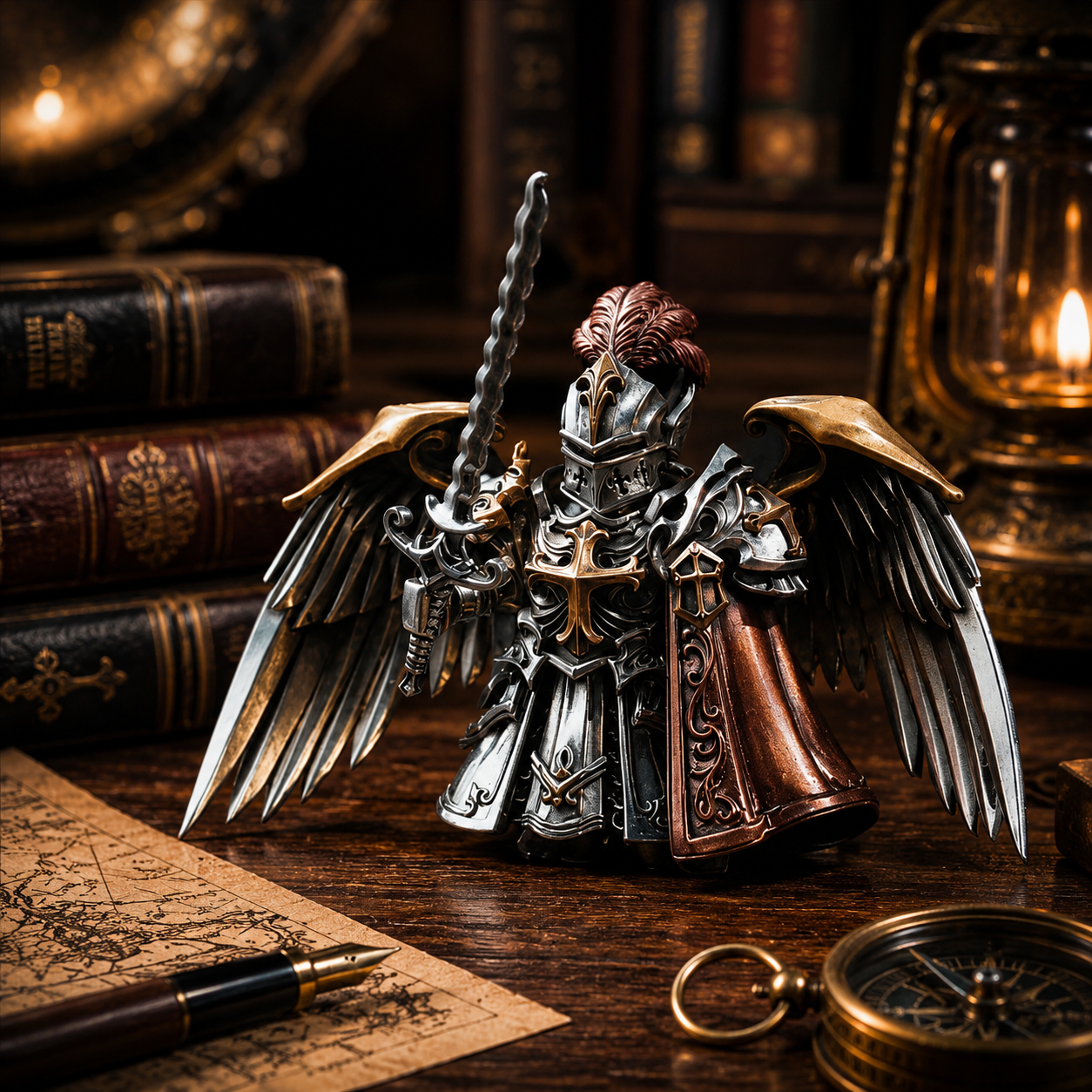 OMYEESE™ Crimson Templar Magnetic Metal Desk Sculpture