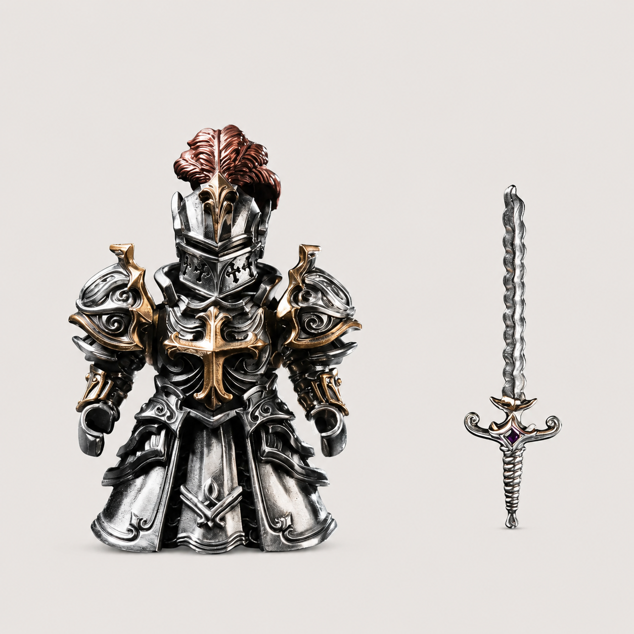 OMYEESE™ Crimson Templar Magnetic Metal Desk Sculpture