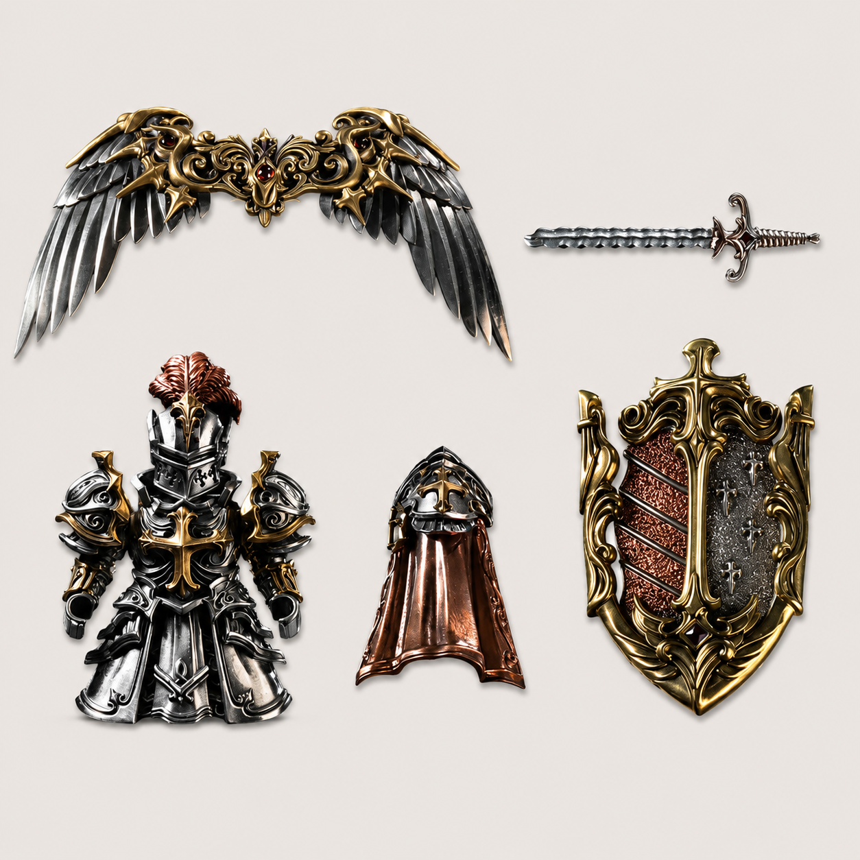 OMYEESE™ Crimson Templar Magnetic Metal Desk Sculpture