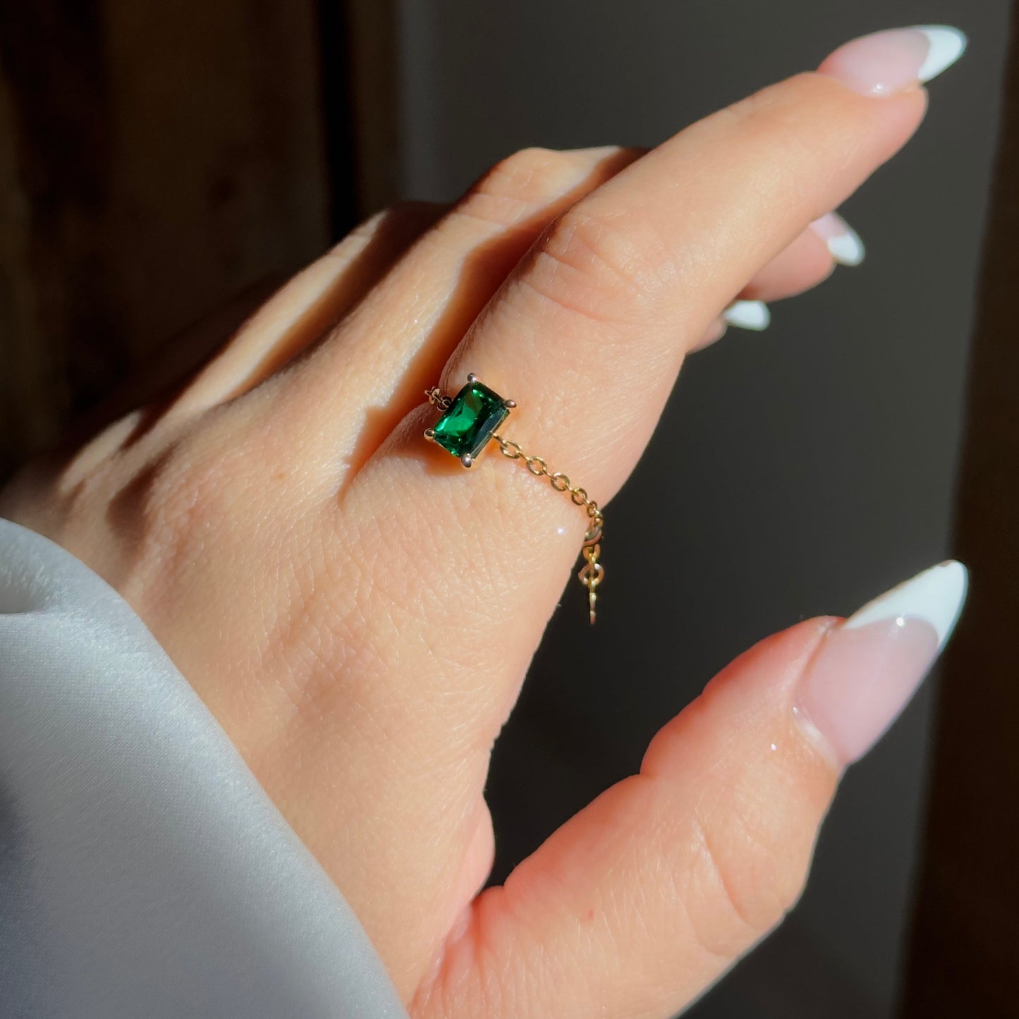 Emerald Green Self-Love Chain Rings