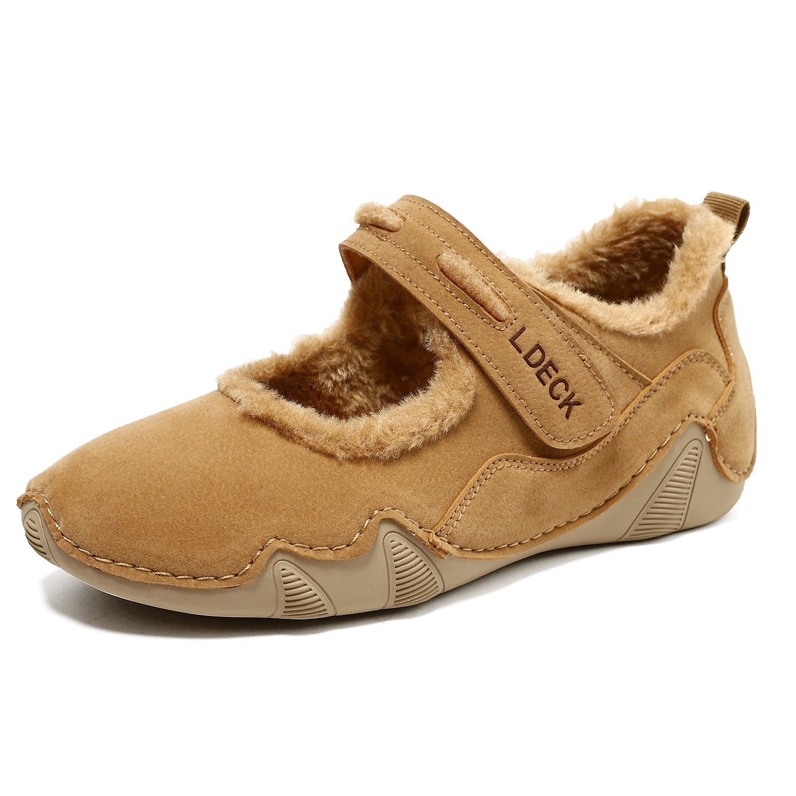 Women’s Warm Fleece Slip-On Flat Shoes – Cozy Winter Casual Mary Jane Style for Everyday Comfort