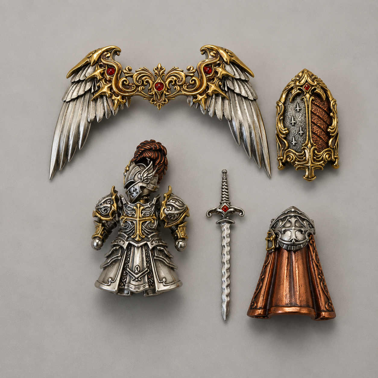 OMYEESE™ Crimson Templar Magnetic Metal Desk Sculpture