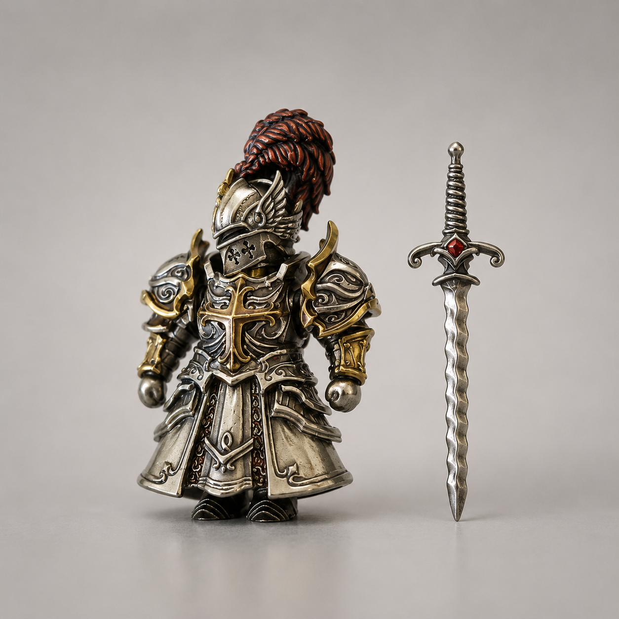 OMYEESE™ Crimson Templar Magnetic Metal Desk Sculpture