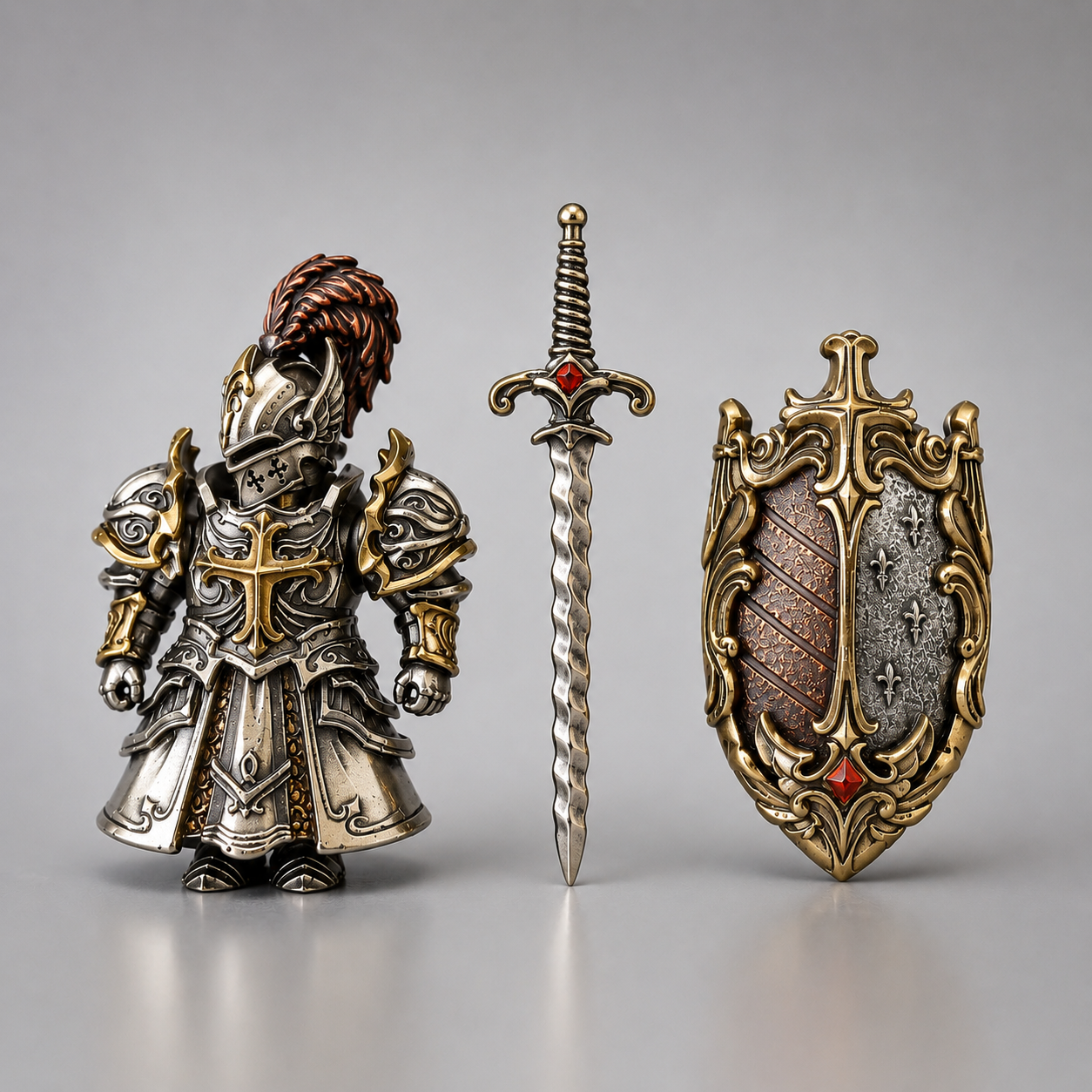 OMYEESE™ Crimson Templar Magnetic Metal Desk Sculpture