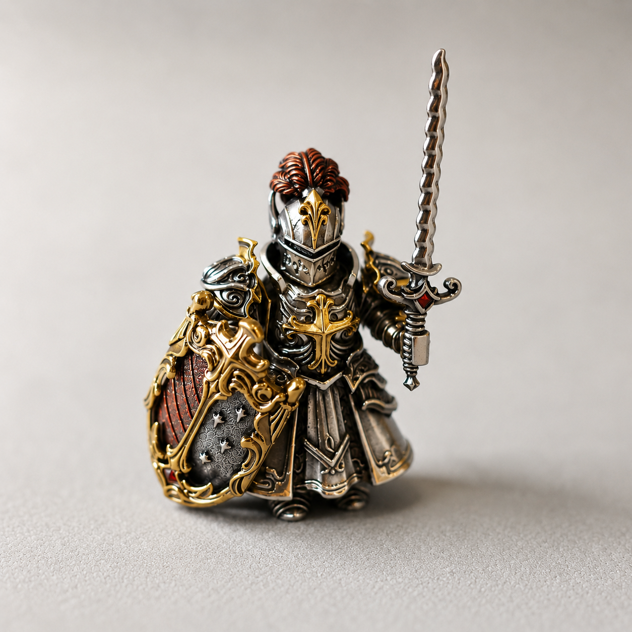 OMYEESE™ Crimson Templar Magnetic Metal Desk Sculpture