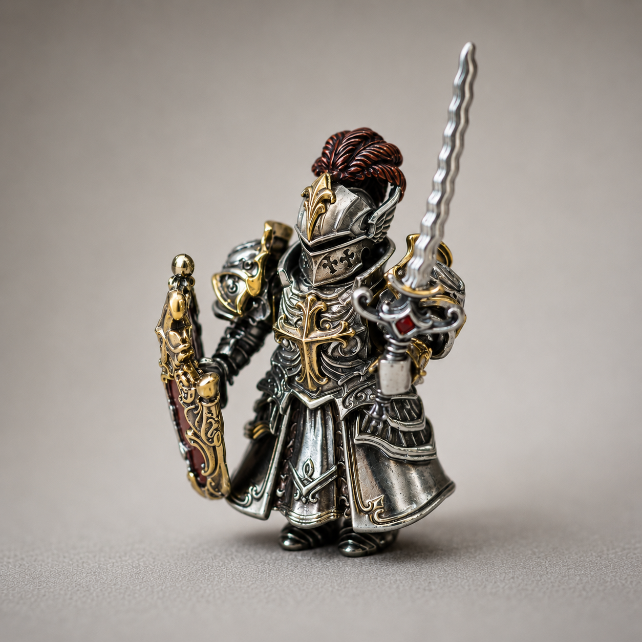 OMYEESE™ Crimson Templar Magnetic Metal Desk Sculpture