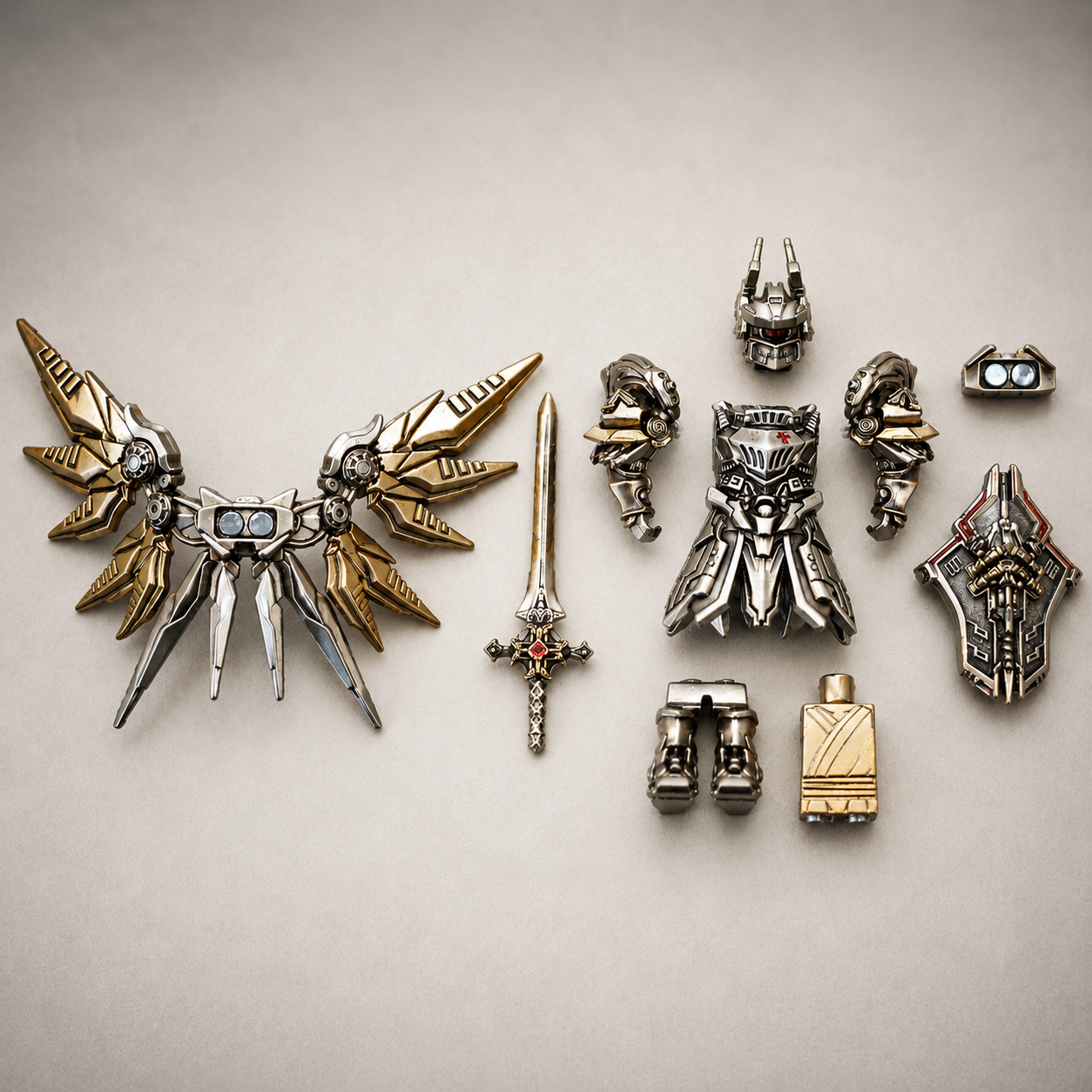 OMYEESE™ Mech Justicar Magnetic Metal Desk Sculpture