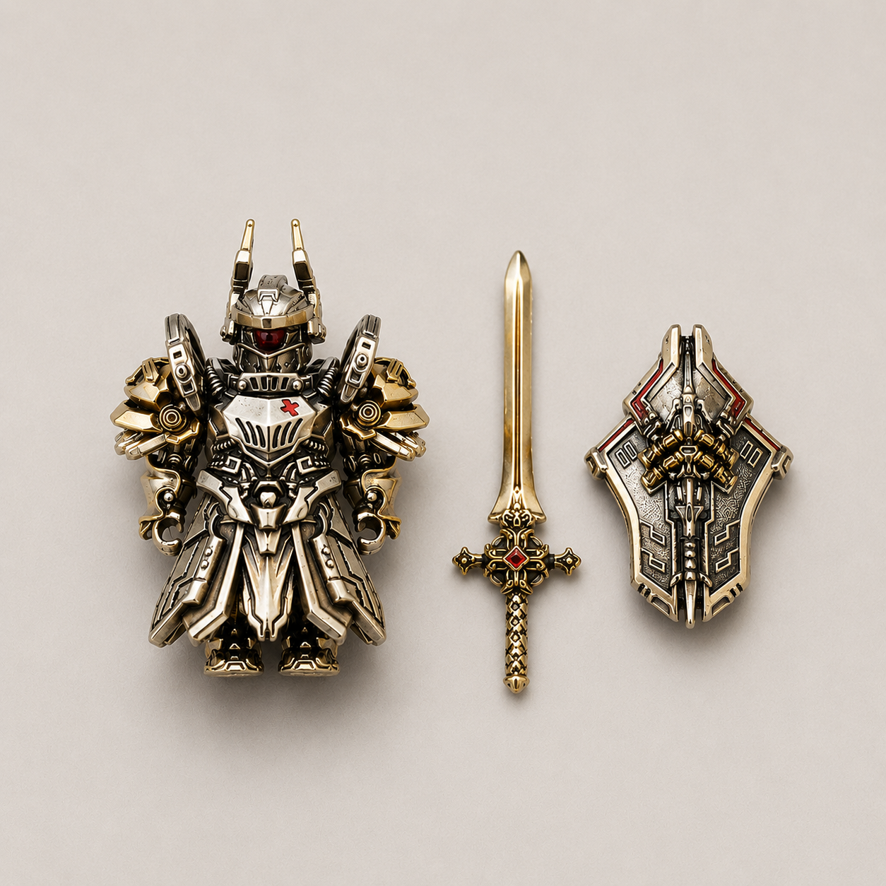 OMYEESE™ Mech Justicar Magnetic Metal Desk Sculpture