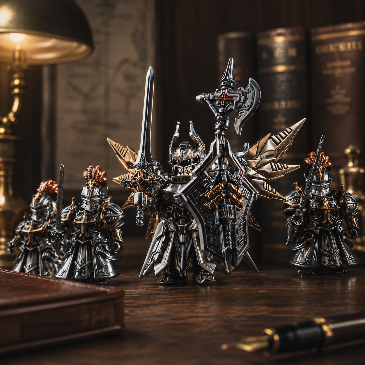 OMYEESE™ Mech Justicar Magnetic Metal Desk Sculpture