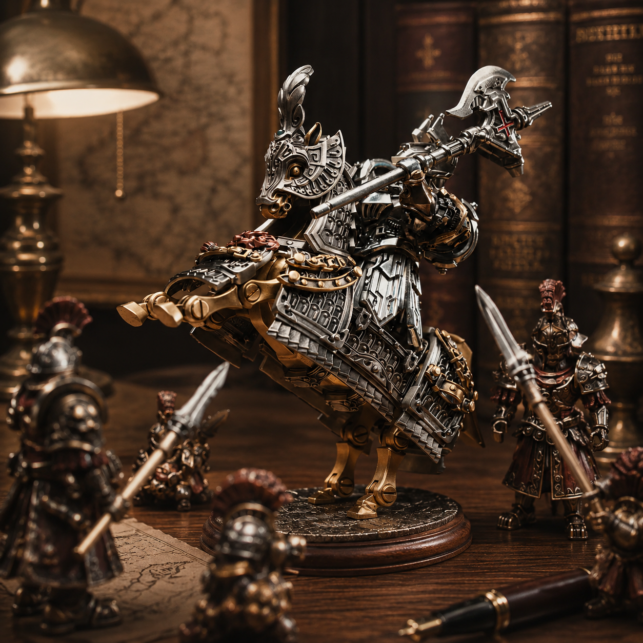 OMYEESE™ Mech Justicar Magnetic Metal Desk Sculpture