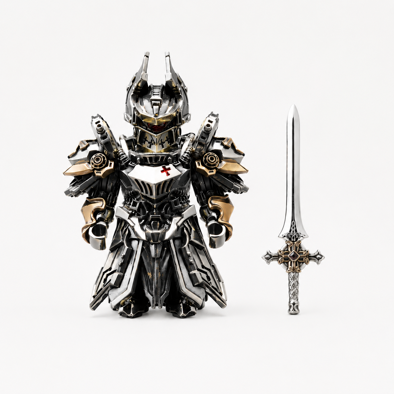 OMYEESE™ Mech Justicar Magnetic Metal Desk Sculpture