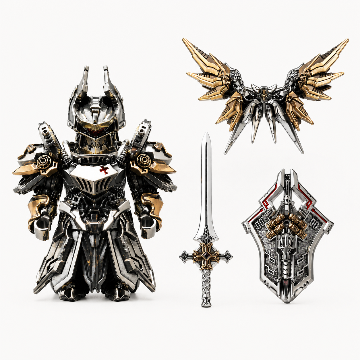 OMYEESE™ Mech Justicar Magnetic Metal Desk Sculpture