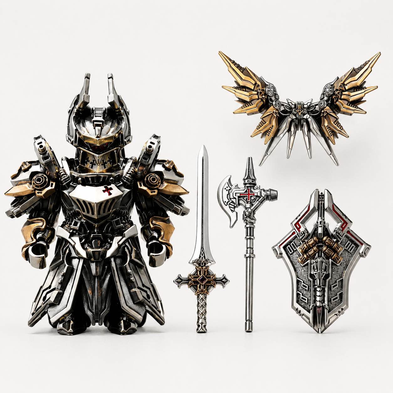 OMYEESE™ Mech Justicar Magnetic Metal Desk Sculpture
