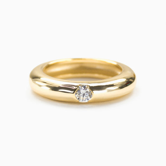 Aurelia bold pavé moissanite band in 18K gold plated sterling silver on white background