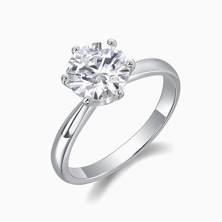 aurelia moissanite ring angled side view on white background
