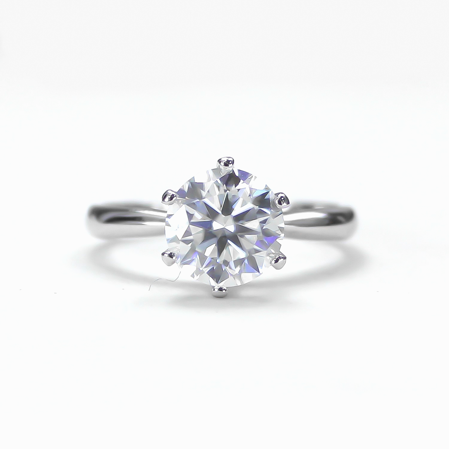 aurelia moissanite ring front view on white background
