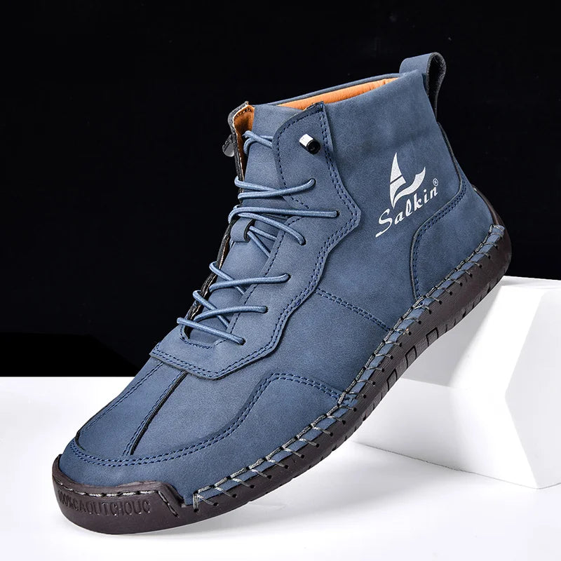 Men's Leather Boots – Waterproof, Comfortable & Arch Support Work Shoes