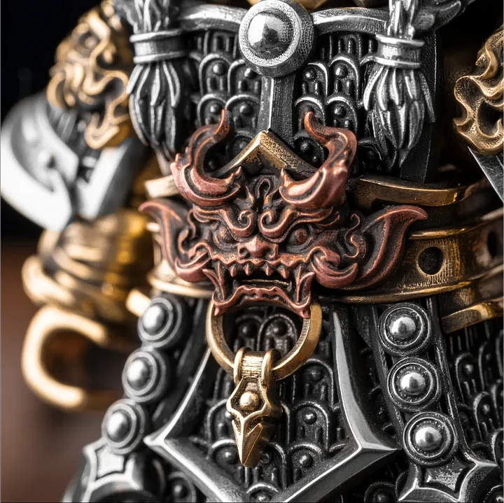 Magnetic Detachable Bronze Copper Warrior Figurine – Premium Collectible Desk Statue