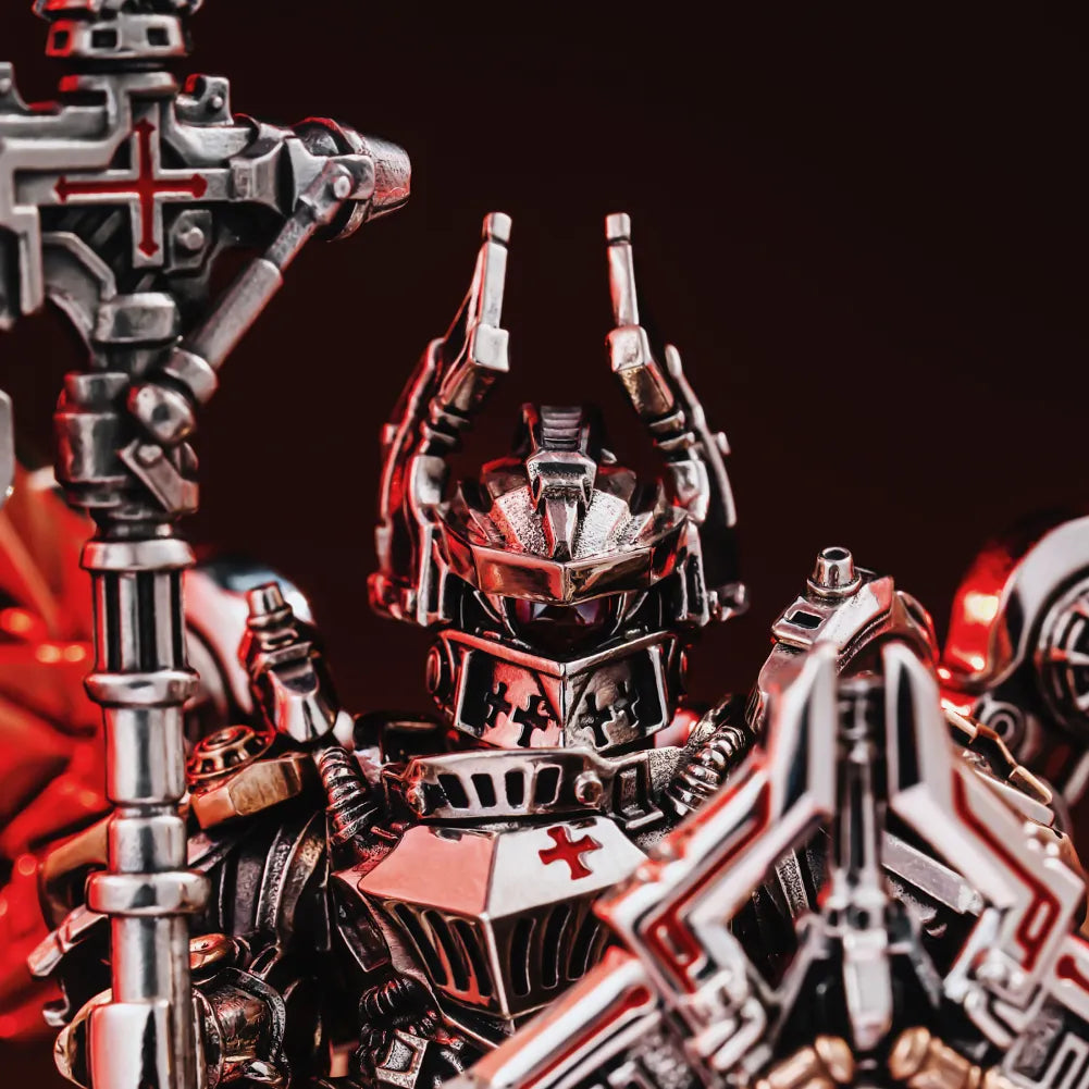 Mech Justicar Magnetic Detachable Medieval Bronze Knight Figurine – Mini Armor Warrior Collectible Statue