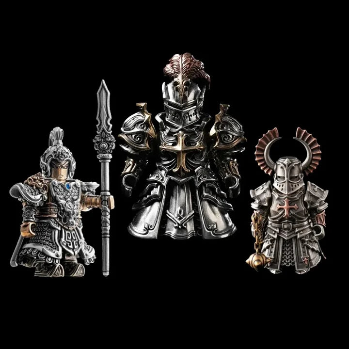 Medieval Fantasy Knight Figurine Collection Set – 3-Piece Armored Miniature Display Statues