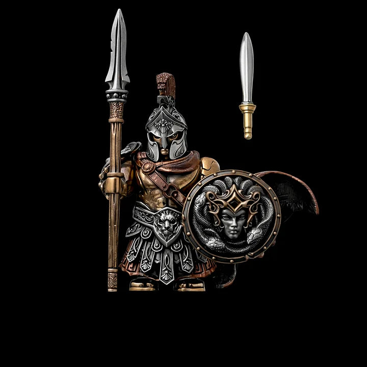 Spartan Magnetic Detachable Medieval Bronze Copper Collectible Figurine – Mini Armor Warrior