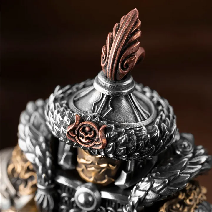 Magnetic Detachable Bronze Copper Warrior Figurine – Premium Collectible Desk Statue
