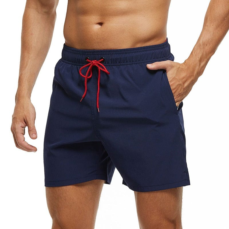Men's Stretch Quick Dry Beach Shorts With Zipper Pockets and Mesh Lining