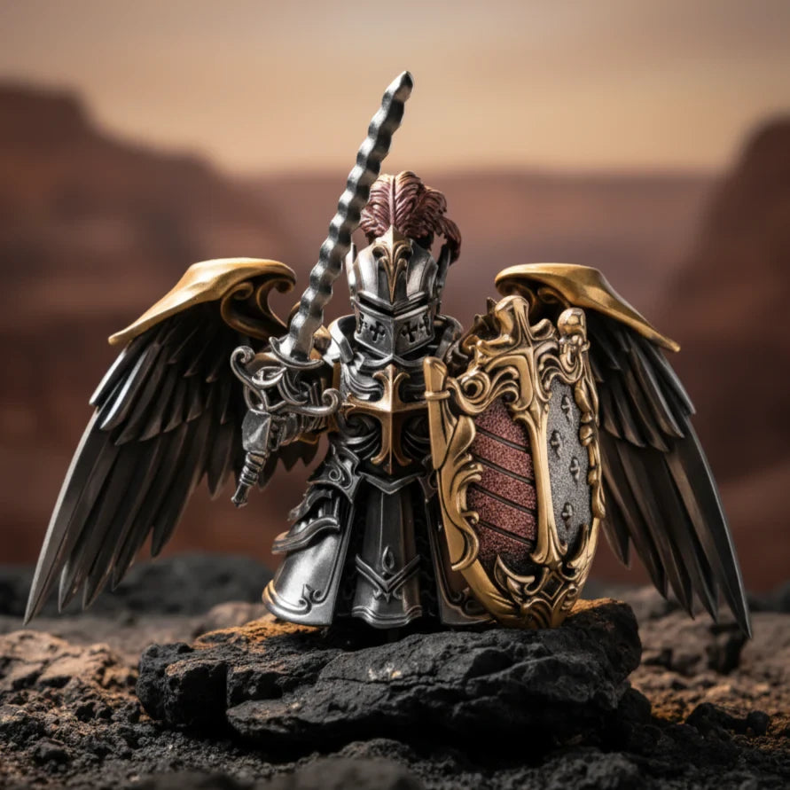 Complete Knight Set- Mini Metal Figurine Collection Set, Magnetic Detachable