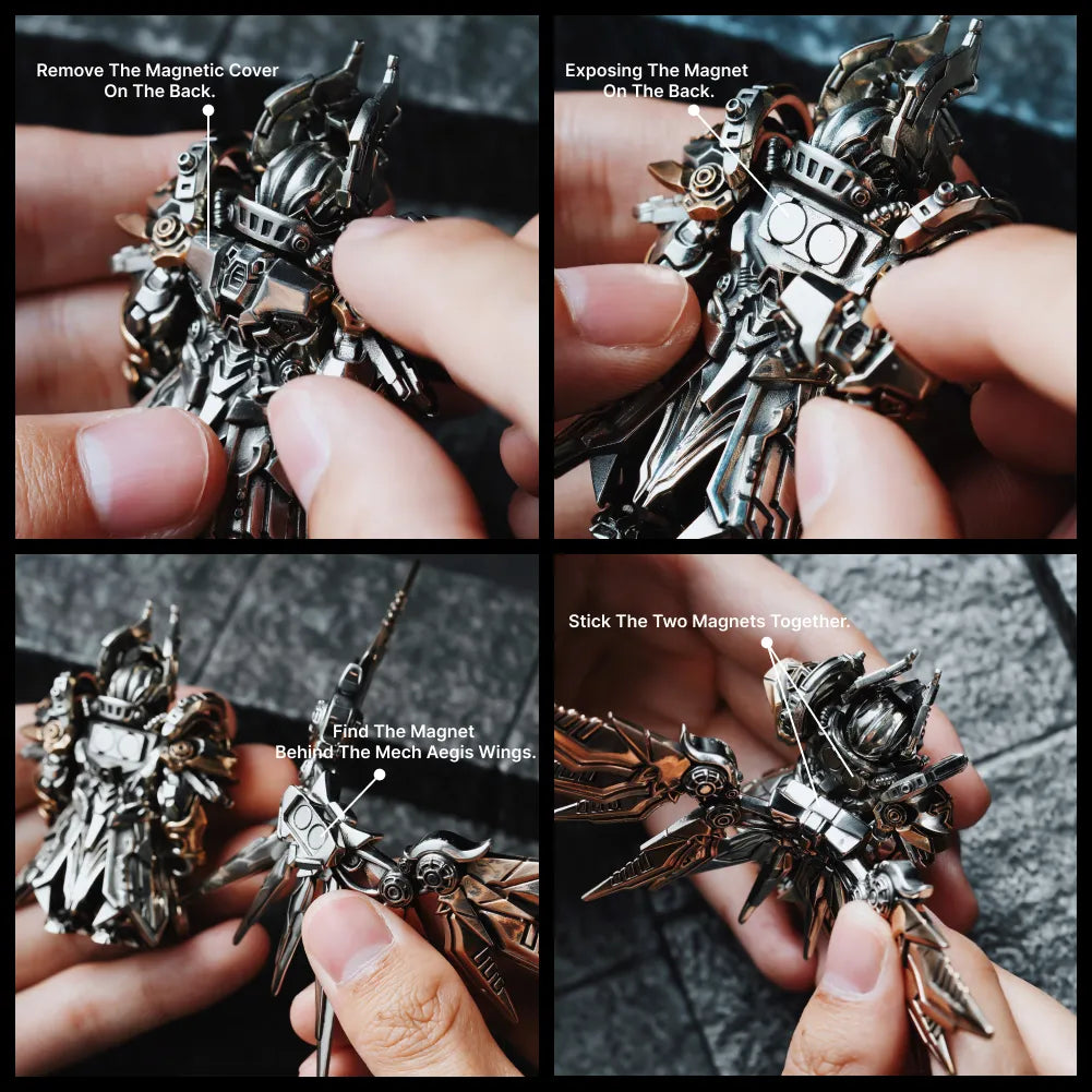 Mech Justicar Magnetic Detachable Medieval Bronze Knight Figurine – Mini Armor Warrior Collectible Statue
