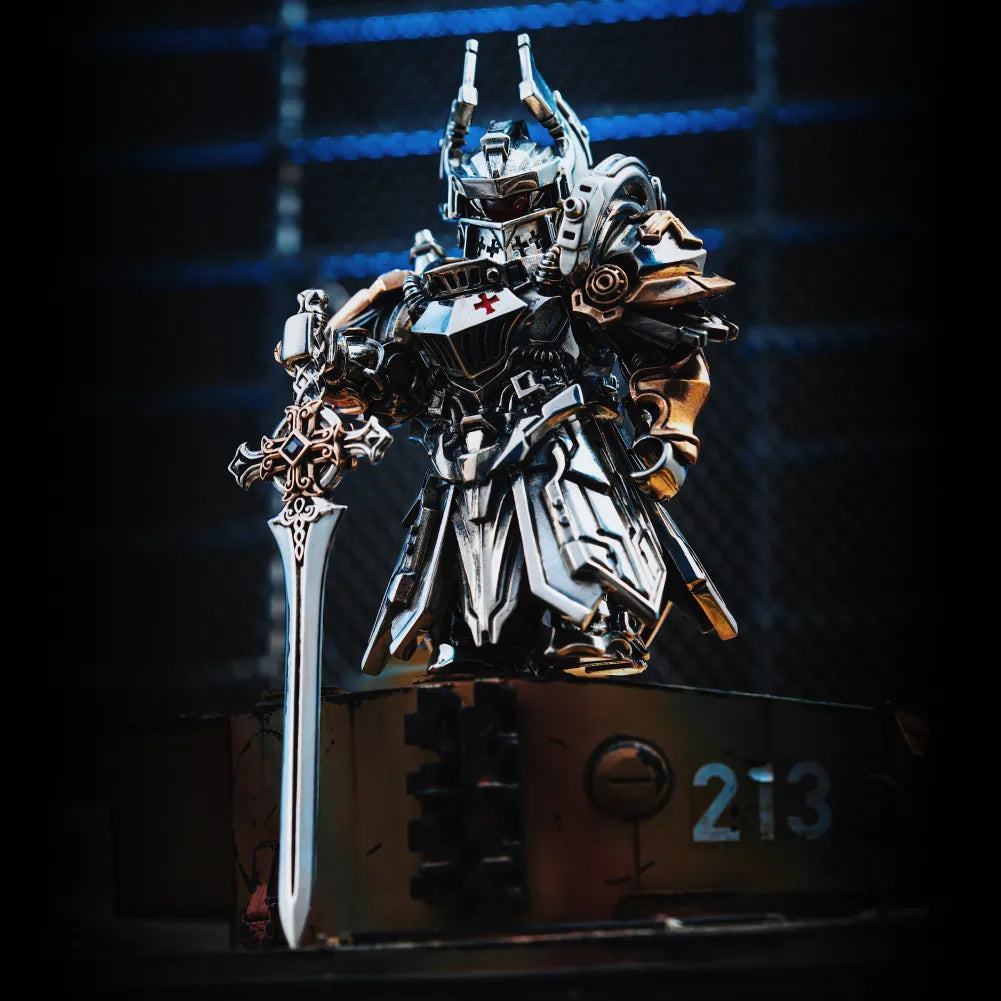 Mech Justicar Magnetic Detachable Medieval Bronze Knight Figurine – Mini Armor Warrior Collectible Statue