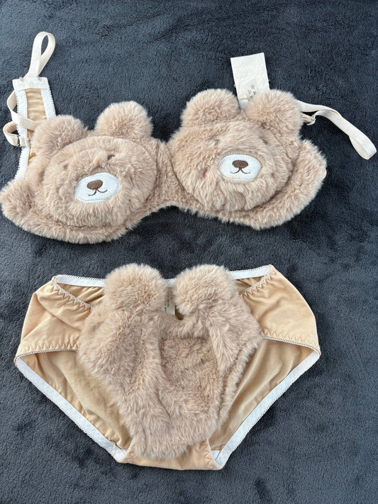 Cute Bear Plushy Set 2-Pieces Lingerie Set