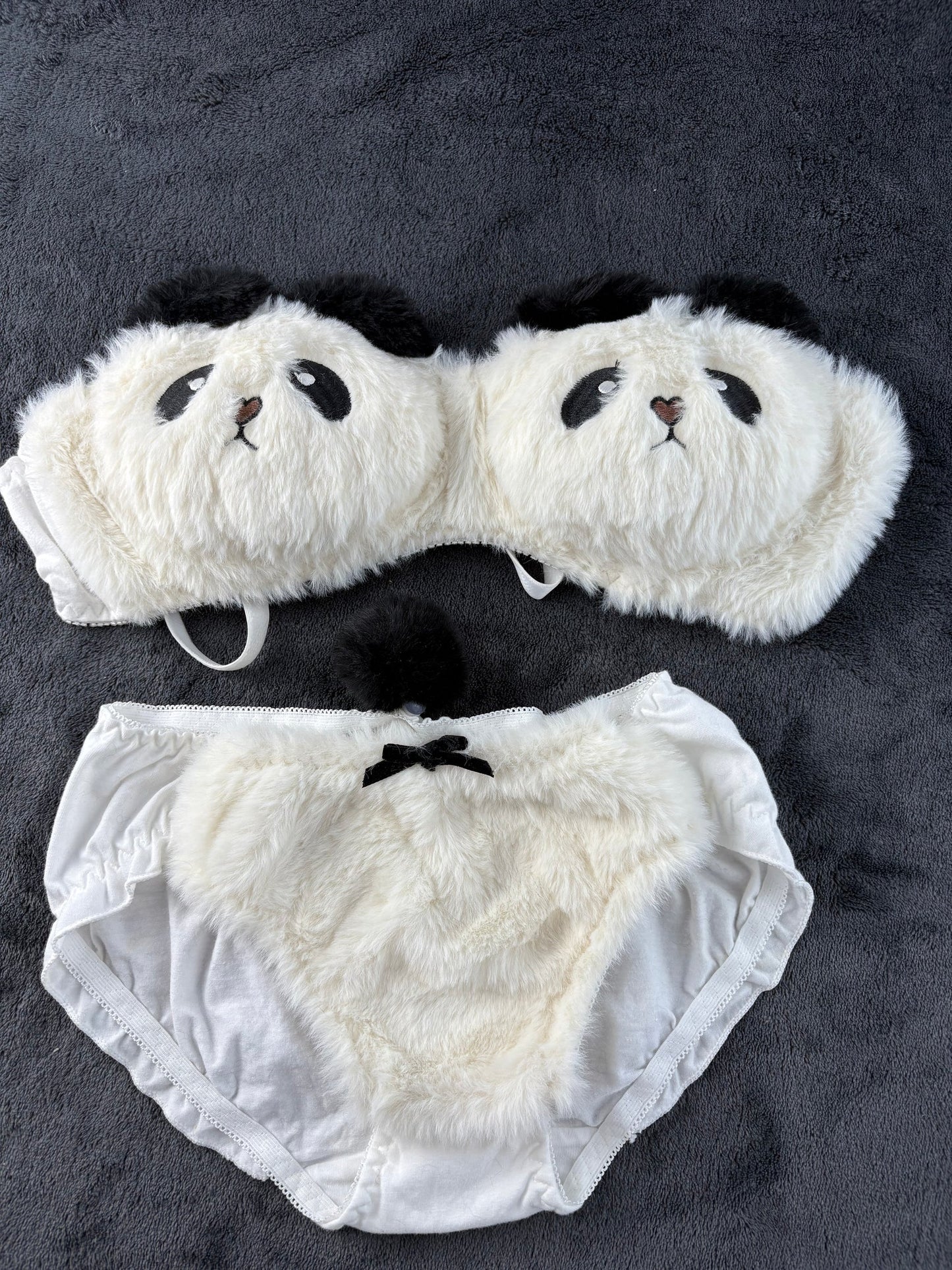 Cute Panda Plushy Set 2-Pieces Lingerie Set