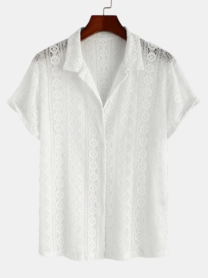 Men's Shirt & Straight Leg Linen Pants HZXYSET06