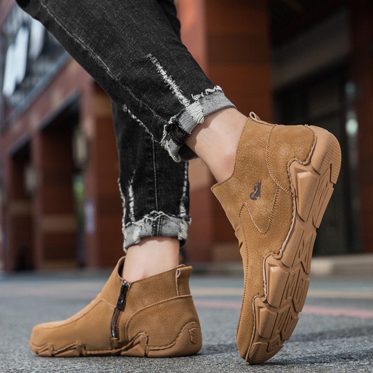 Men's Leather Outdoor Shoes Comfortable, Durable, and Stylish Slip-On Design for All Activities