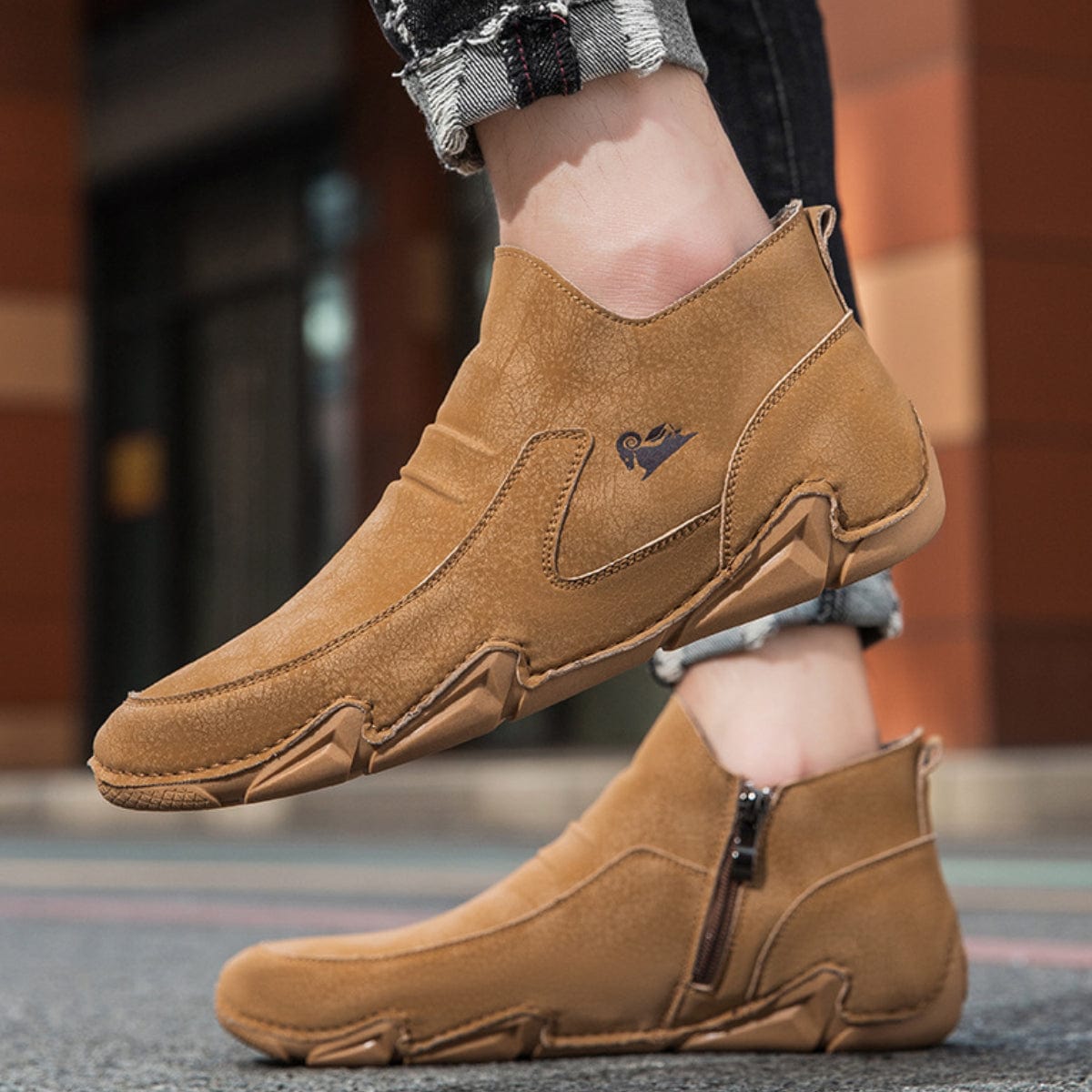 Men's Leather Outdoor Shoes Comfortable, Durable, and Stylish Slip-On Design for All Activities