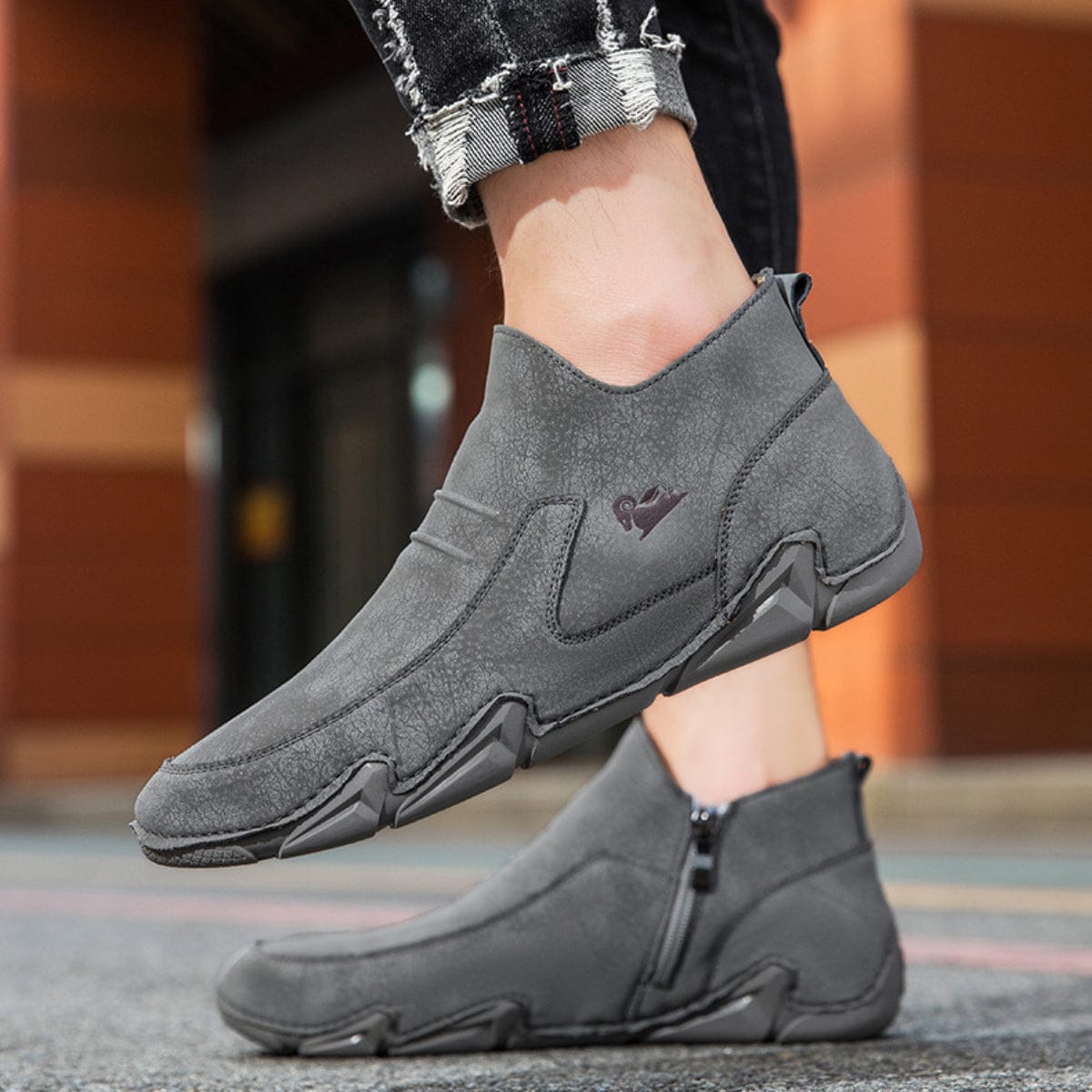 Men's Leather Outdoor Shoes Comfortable, Durable, and Stylish Slip-On Design for All Activities