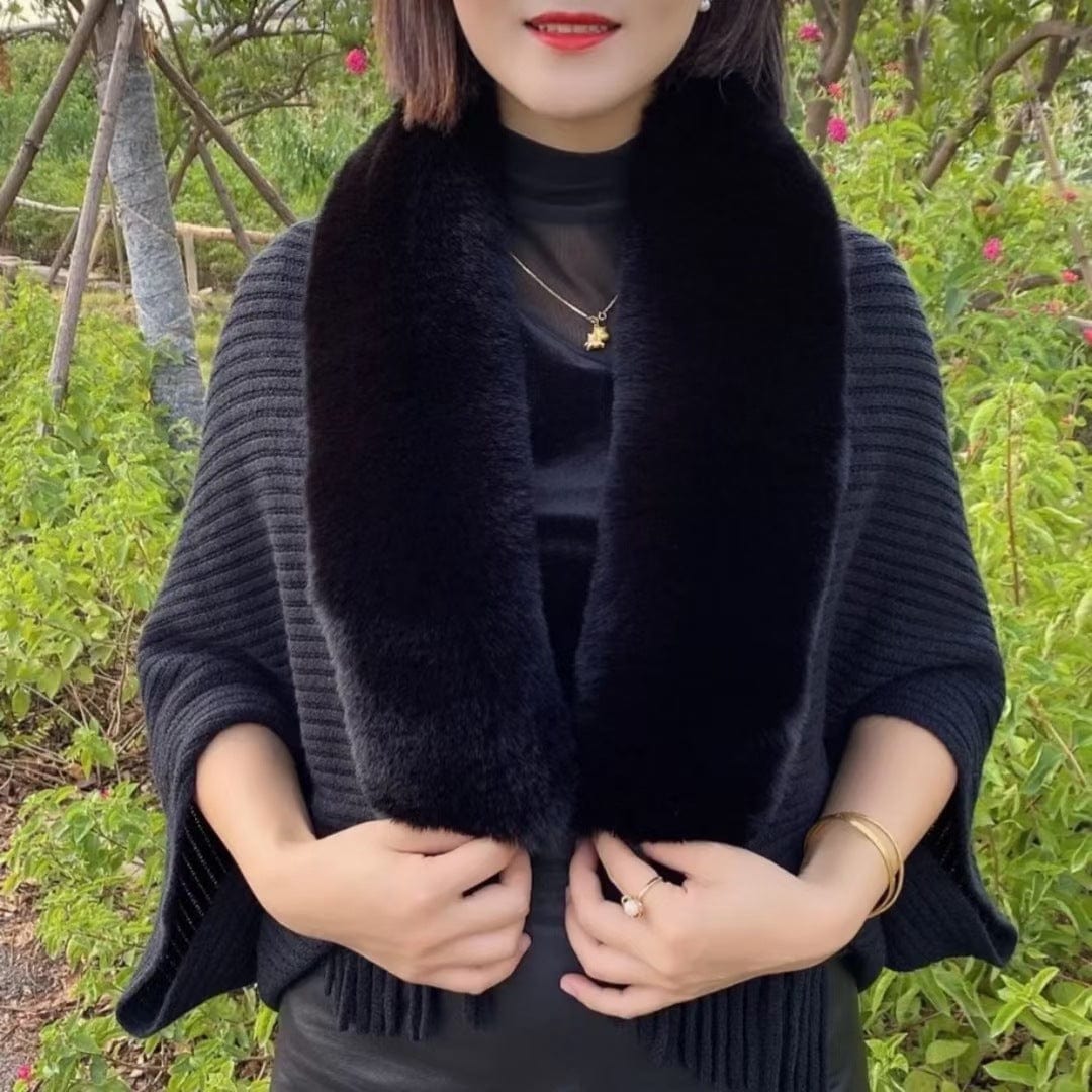 Ladies Knitted Loose Shawl Coat