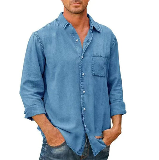 Long Sleeve Men's Denim Shirt