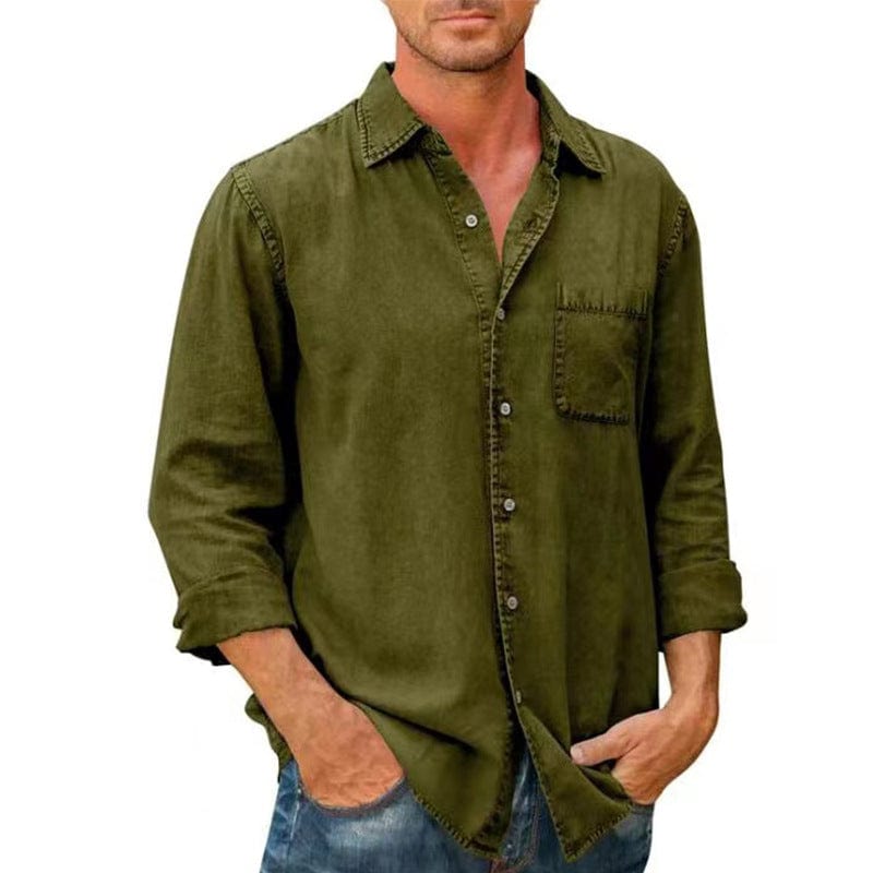 Long Sleeve Men's Denim Shirt
