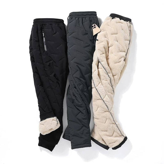 Men Winter Thicken Fleece Warm Trousers