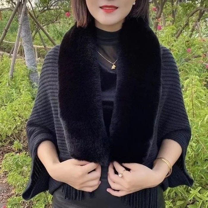 Ladies Knitted Loose Shawl Coat